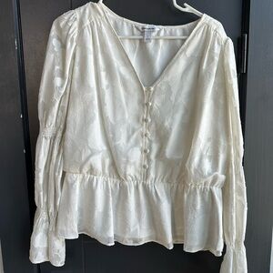 Elizabeth and James Ivory Floral Blouse